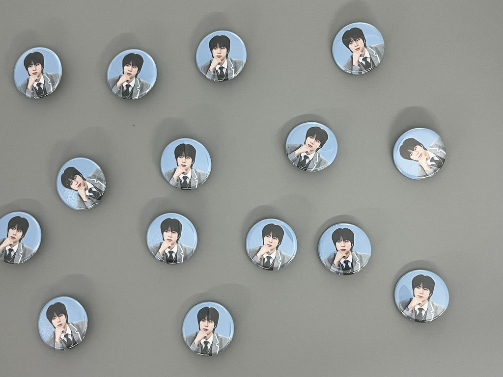 Jin Blue Profile 1.25" Button
