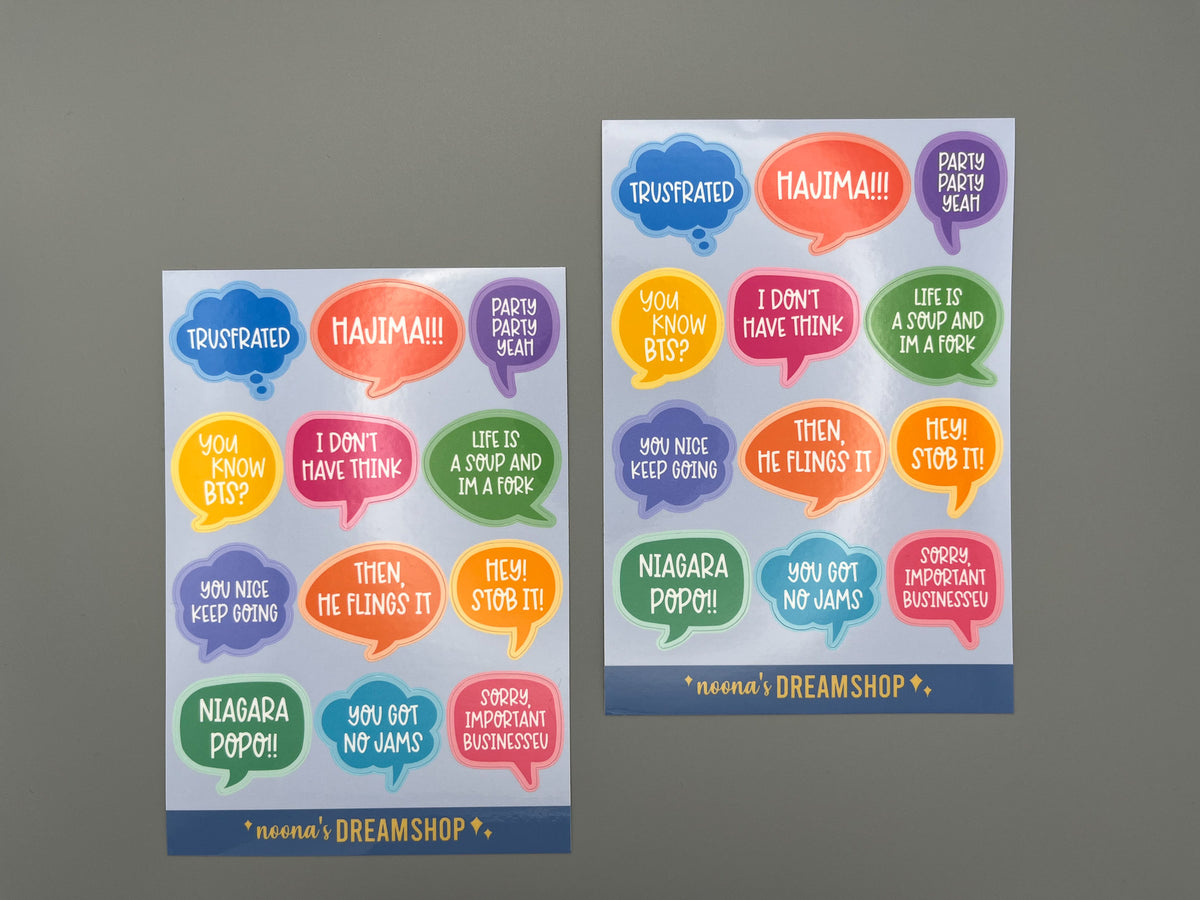Bangtan Iconic Convo Bubbles Sticker Sheet