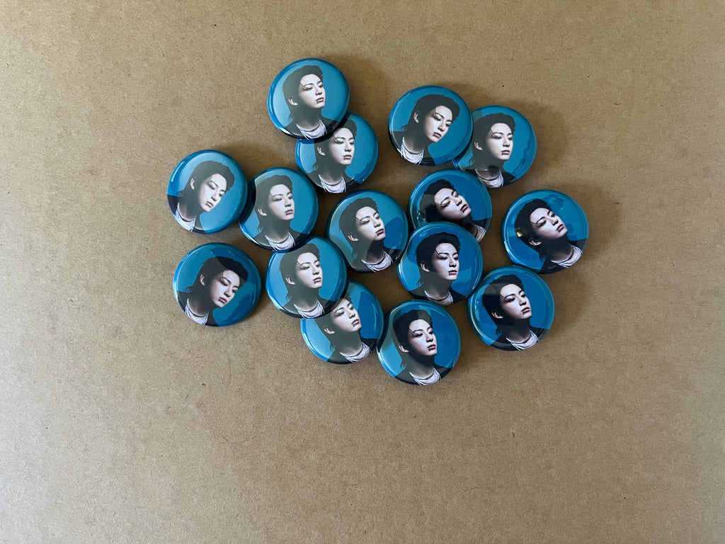 Jungkook Teal Profile 1.25" Button