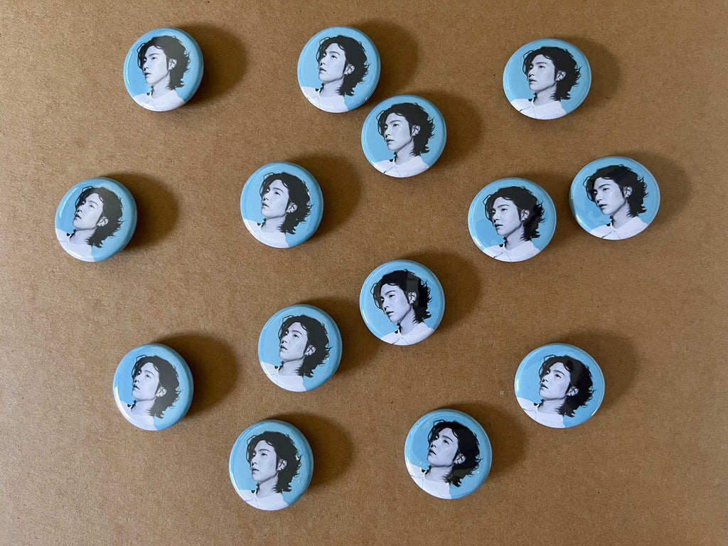 Suga Teal Profile 1.25" Button