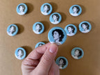 Suga Teal Profile 1.25" Button