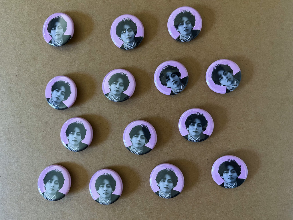 V Pink Profile 1.25" Button