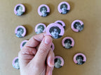 V Pink Profile 1.25" Button