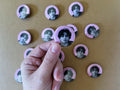 V Pink Profile 1.25" Button