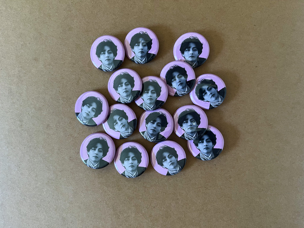 V Pink Profile 1.25" Button